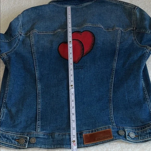 Zadig & Voltaire “Kase Heart” Denim Jacket Medium Blue Size M NWOT - Picture 5 of 14